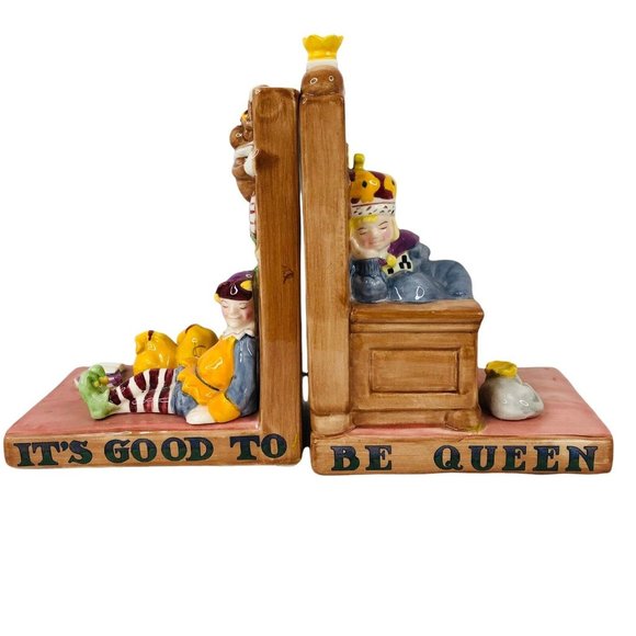 Mary Engelbreit Other - Vintage Mary Engelbreit 8.5" Ceramic “It’s Good To Be Queen” Book Ends
